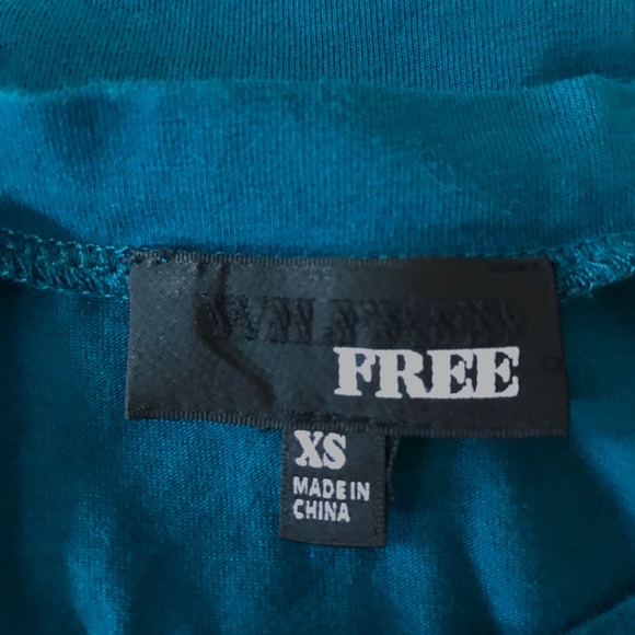 WILFRED FREE Teal TURQUOISE Cropped FITTED Tank T - Picture 4 of 4